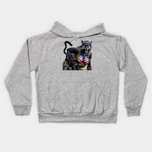 Woman Warrior Panther with Cub by focusln Kids Hoodie